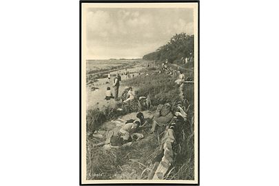 Lohals. Strandparti med badegæster. Stenders Rudkøbing no. 40.