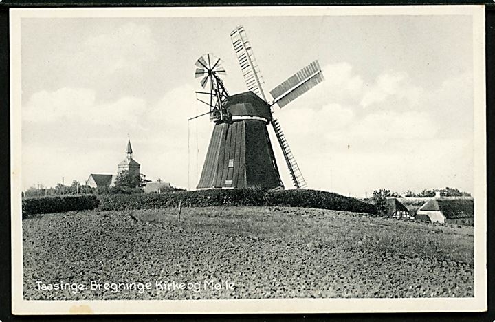 Bregninge på Taasinge, Mølle og kirke. Stenders no. 288.