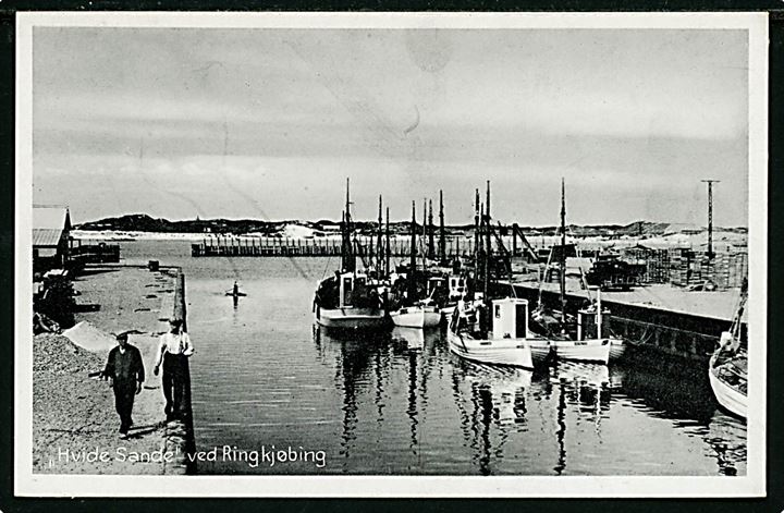 Hvide Sande med fiskefartøjer. Stenders no. 69257.