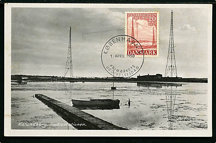 20 øre Statsradiofonien på uadresseret Maxikort FDC stemplet København d. 1.4.1950.