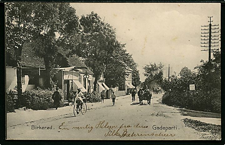 Birkerød. Gadeparti med Møllers Bageri. Stenders no. 6274.