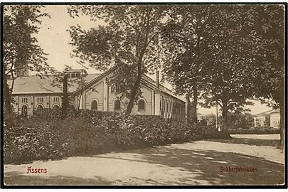 Assens, Sukkerfabrikken. Warburgs Kunstforlag no. 6354. Med 5 øre Fr. VIII annulleret med stjernestempel SANDAGER, sidestempel Assens d. 09.08.1911 til København. 