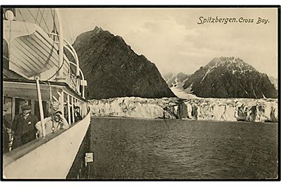 Svalbard / Spitzbergen. Cross Bay, udsigt fra turistskib. O. Svanöe no. 477.