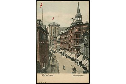 Købh., Købmagergade med Rundetårn. B. B. no. 6.