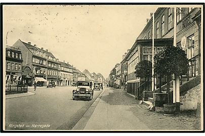 Ringsted, Nørregade med automobil. Rudolf Olsen no. 6512.