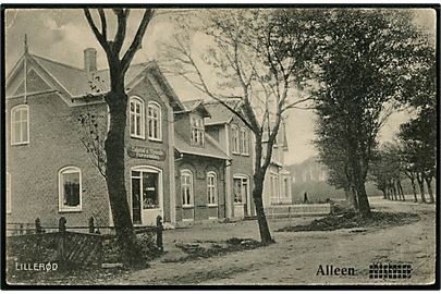 Lillerød, Alleen med Colonial & Victualie Forretning. Chr. Mouritzen u/no.