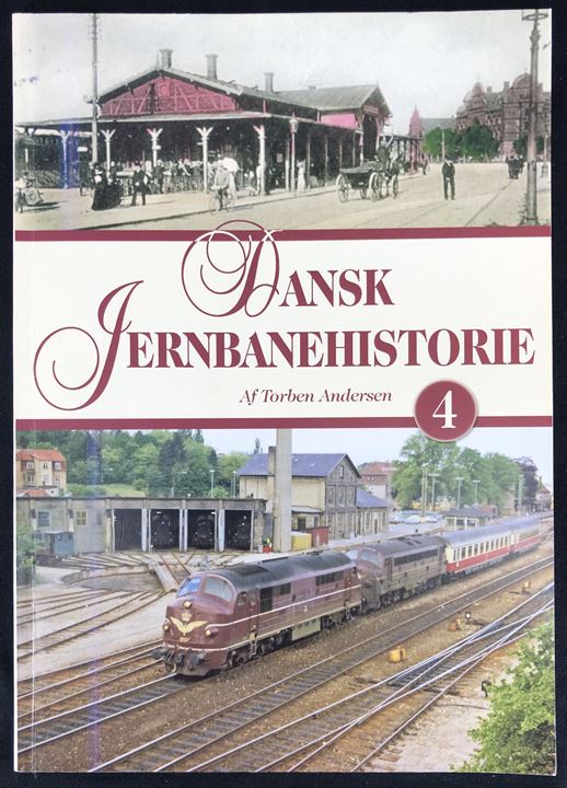 Dansk Jernbanehistorie  no. 1 - 4 af Torben Andersen. Fire hæfter fra 2004-2008 (72-96 sider). Indeholder bl.a.: DSB damplokomotiver 1892-1970 (flere dele), Post på skinner (3 dele), Næstved-Præstø-Mern-Banen, Tuborg Ølvogne, Jernbaner på postkort, Lyn- og bådtoget Englænderen og Klampenborgbanen.