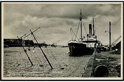 Nordkaperen og Sælen, torpedobåde sænket ved dokøens vestside d. 29.8.1943. Thaning & Appel Serie X no. 258.