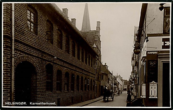 Helsingør, Sct. Anna Gade hj. Sudergade med Karmeliterhuset. Stenders no. 145.