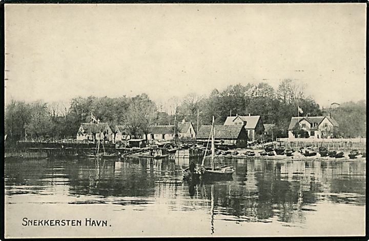 Snekkersten, havnen. Alex Vincents Kunstforlag no. 3135.