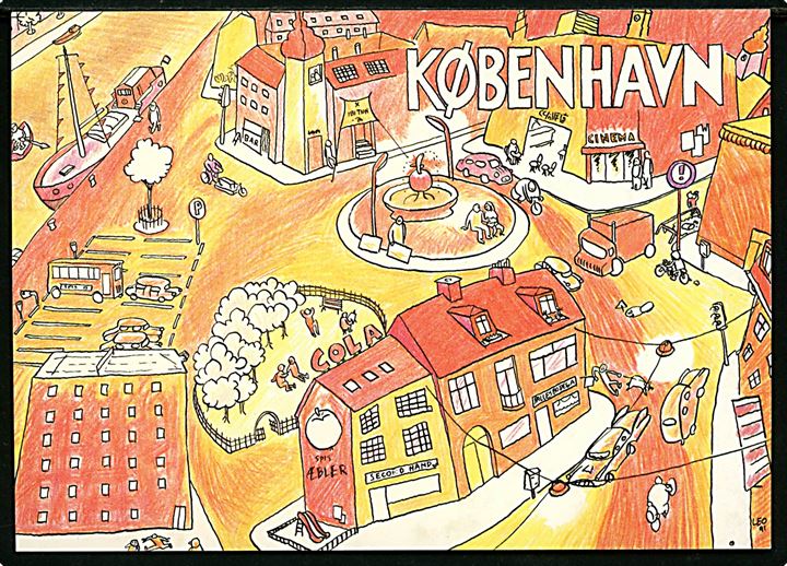 Købh., Kort over en lille del af København. Go-Card no. 215.