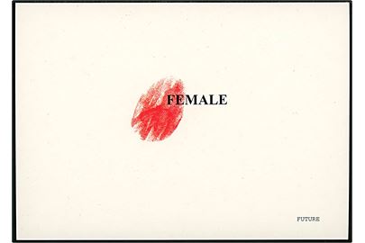 Female - Future. Kvindernes U-landsudvalg fra postkortkonkurrencen Gitte Skovsen Pigekår - lige kår med støtte fra Danida. Go-Card no. 2514.