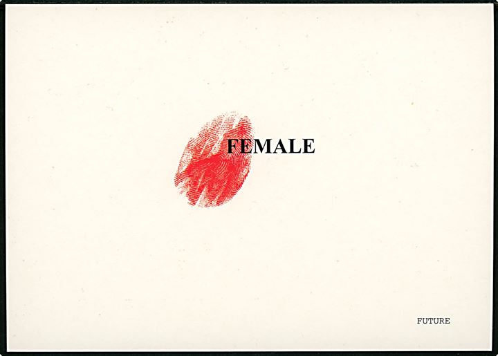 Female - Future. Kvindernes U-landsudvalg fra postkortkonkurrencen Gitte Skovsen Pigekår - lige kår med støtte fra Danida. Go-Card no. 2514.