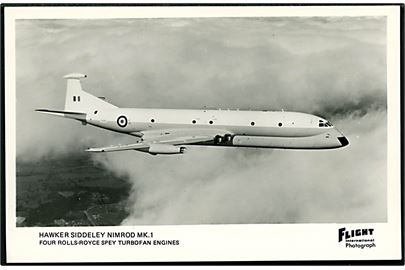 Hawker Siddeley Nimrod Mk. 1, RAF maritimt overvågningsfly. Flight International u/no.