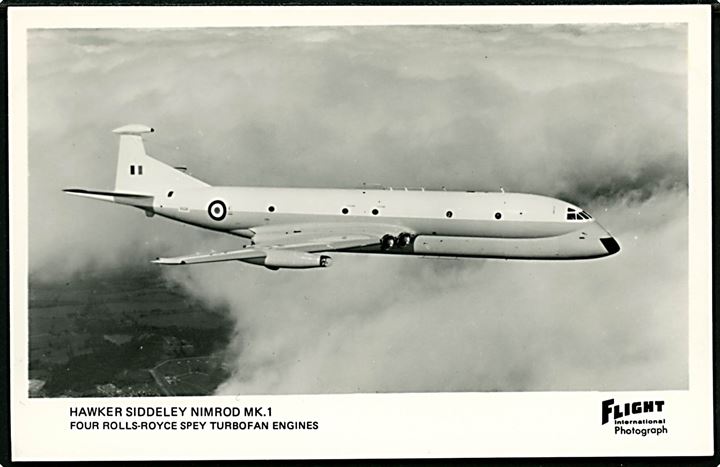 Hawker Siddeley Nimrod Mk. 1, RAF maritimt overvågningsfly. Flight International u/no.