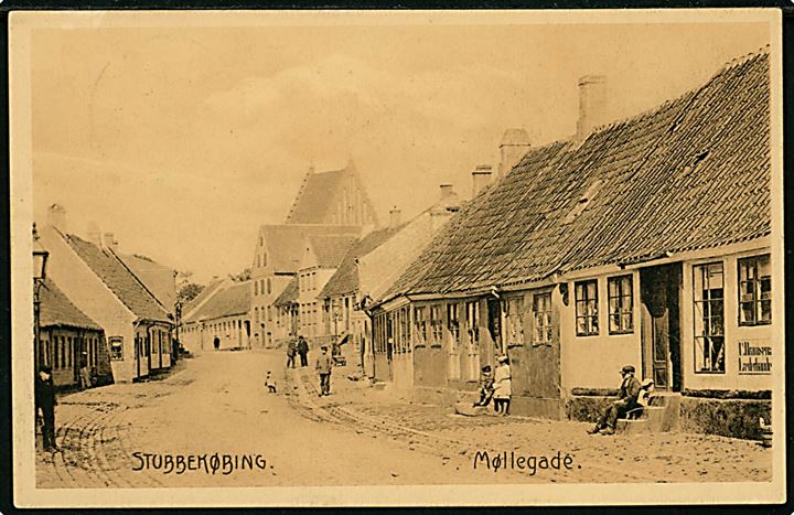 5 øre Chr. X på brevkort (Stubbekøbing, Møllegade) annulleret med bureaustempel Nykjøbing F. - Stubbekjøbing T.22 d. 23.11.1916 til Bandholm.