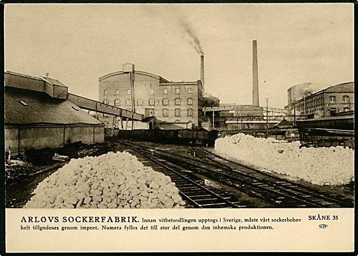 Sverige, Arlöv sukkerfabrik med industrispor. STF Skåne no. 35.