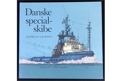 Danske Specialskibe med tekst og tegninger af Andreas Laursen. 64 sider.