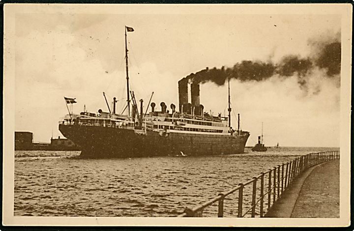 Frederik VIII, S/S, Skandinavien - Amerika Linie forlader København. Stenders u/no.