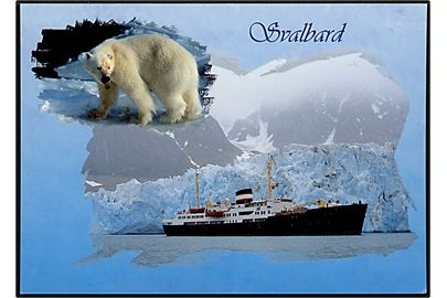 Svalbard / Spitzbergen. Isbjørn og turistskib M/S Nordstjernen. To-Foto A/S no. 97-2145.