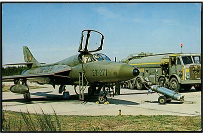 Hawker Hunter ET-271 fra eskadrille 724 på Flyvestation Skrydstrup 1973. Dan Mil no. 2.