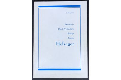 Danmarks, Dansk Vestindiens, Slesvigs, Islands Helsager af S. Ringström, 1968. 191 sider. Illustreret katalogisering af helsager, omtaler en række varianter o.l. som ikke findes i senere kataloger. Pænt eksemplar i næsten ubrugt kvalitet. 