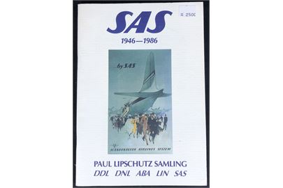 SAS 1946-1986 - Paul Lipschutz Samling. Illustreret udstillingshæfte med gengivelse af luftfartsplakater.  