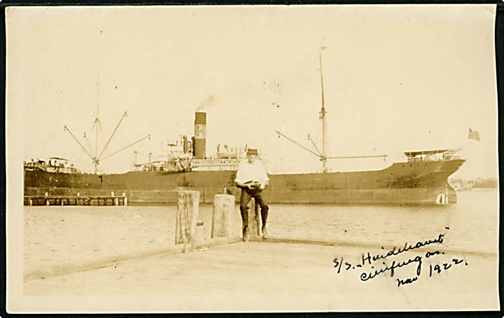 Hvidehavet, S/S, Atlanterhavet D/S A/S, Kbh i Cienfuegos på Cuba november 1922. Fotografi 9x14½ cm. 