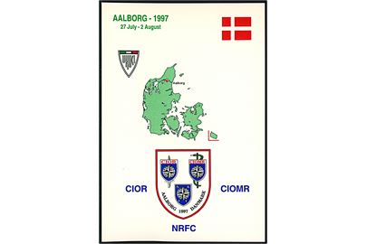 Aalborg, Interallied Confederation of Reserve Officers stævne 27.7.-2.8.1997. På bagsiden mærke og stempel fra den italienske delegation.