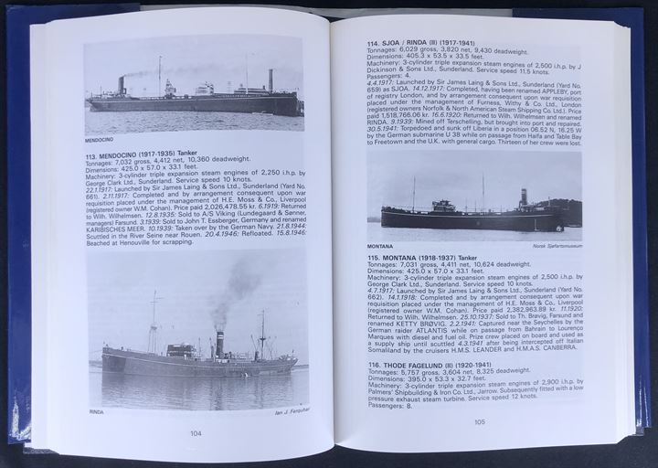 Wilh. Wilhelmsen - History and Fleet List 1861-1994. 320 sider jubilæumsskrift med komplet illustreret flådeliste 