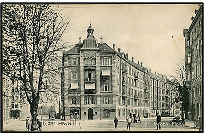 Købh., St. Jacobs Plads på Østerbrogade. Johs. Koren no. 69.