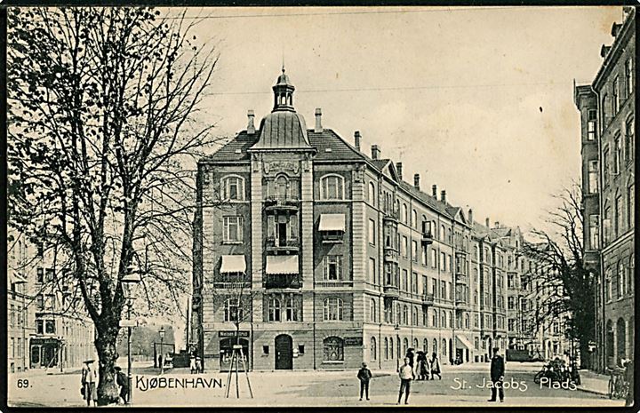 Købh., St. Jacobs Plads på Østerbrogade. Johs. Koren no. 69.