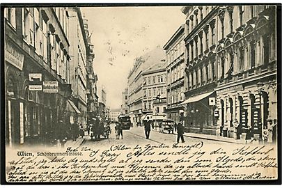 Østrig. Wien - Schönbrunnerstrasse med sporvogn. 