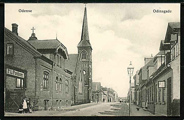 Odense. Odinsgade med P.L. Poulsens forretning. Flensborg Magasinet u/no. 