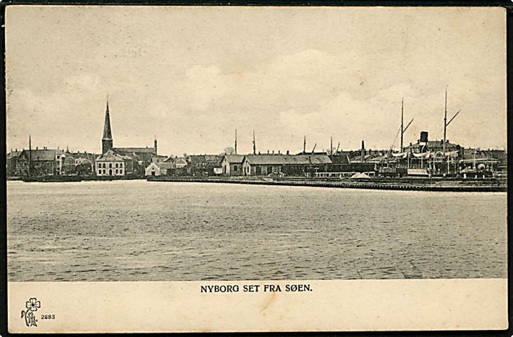 Nyborg, havn set fra søen. Peter Alstrup no. 2883.