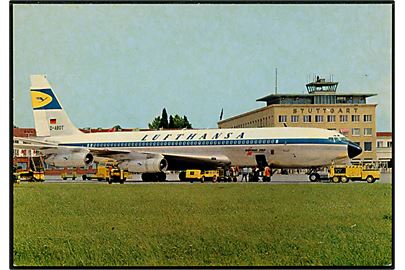 Boeing 707 D-ABOT fra Lufthansa i Stuttgart lufthavn. Maskinen forulykkede i Delhi, Indien d. 20.12.1973.