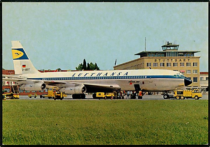 Boeing 707 D-ABOT fra Lufthansa i Stuttgart lufthavn. Maskinen forulykkede i Delhi, Indien d. 20.12.1973.