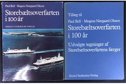 Storebæltsoverfarten i 100 år af Paul Bell og Mogens Nørgaard Olesen. Illustreret historisk oversigt. Tillæg indeholder udvalgte tegninger af Storebæltsoverfartens færger. Et bind 192 sider + tillægskassette med tegninger.