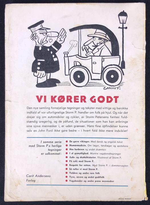 Vi kører godt - muntre tegninger af Storm P. vedr. Automobiler. 