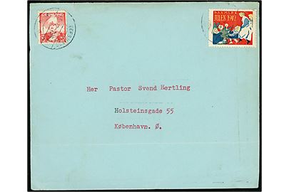 20 øre Chr. X og DANSK Julemærke 1949 på brev fra Egedesminde d. 9.12.1949 til København. Folder.