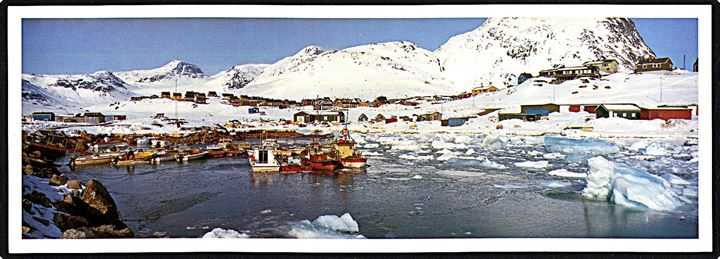 Narsaq. Panoramakort (11x30cm). Foto Finn Larsen - Djurs tryk u/no. 