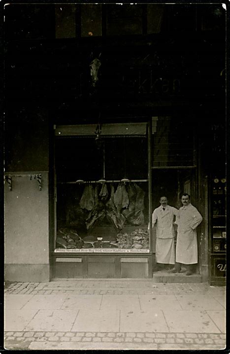 Købh., Frederiksborgvej 20, Københavns Hesteslagteri ved Wentzel Bekker. Fotokort u/no. 