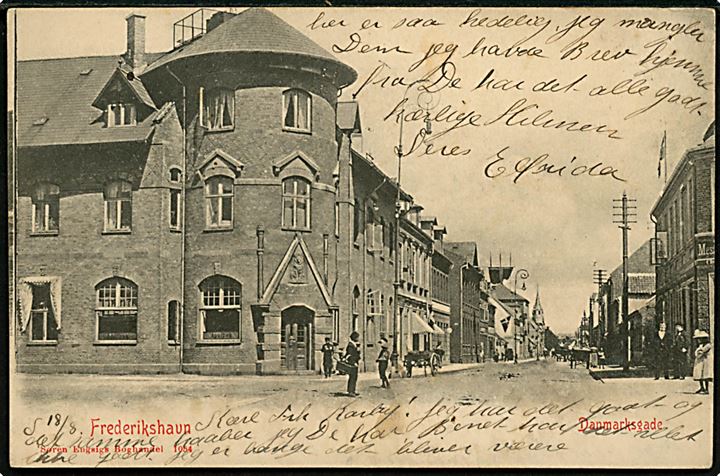 Frederikshavn. Danmarksgade. Søren Engsigs Boghandel no. 1054.