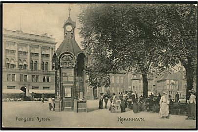 Købh., Kongens Nytorv med Aviskiosk. C. Flor u/no. 