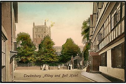 England. Tewkesbury Abbey and Bell Hotel. 