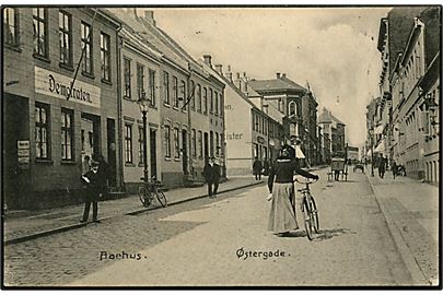 Aarhus. Østergade med avisen Demokraten's kontor. Stenders no. 5680.