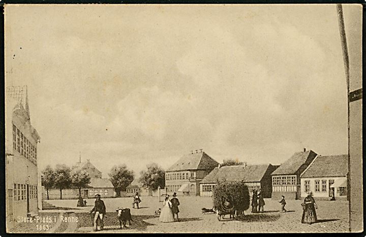 Rønne. Store Plads anno 1863. Janus Ipsens Boghandel no. 26910.