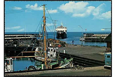 Læsø, Vesterø Havn, færgen ankommer. L. Remmer no. 43635/12.