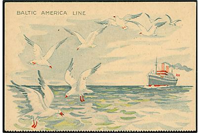 Baltic America Line. Reklamekort fra S/S Polonia. U/no.