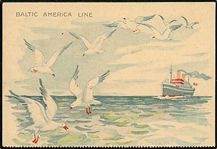 Baltic America Line. Reklamekort fra S/S Polonia. U/no.